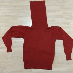 Turtleneck in wool dark red -70's